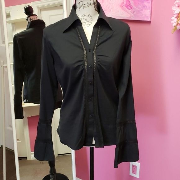 Daniel 🖤🖤 Hetcher Black Blouse Shirt Top - Picture 1 of 11